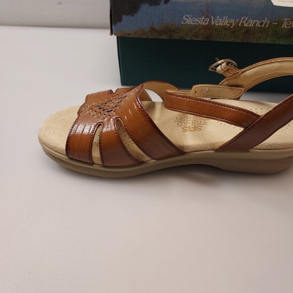 SAS SHOES HUARACHE Genuine leather Adjustable OPEN TOE SANDALS ANTIQUE TAN NIB🤩 - Picture 6 of 16